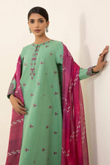 SAPPHIRE- 3PC LAWN EMBROIDERED MI-122
