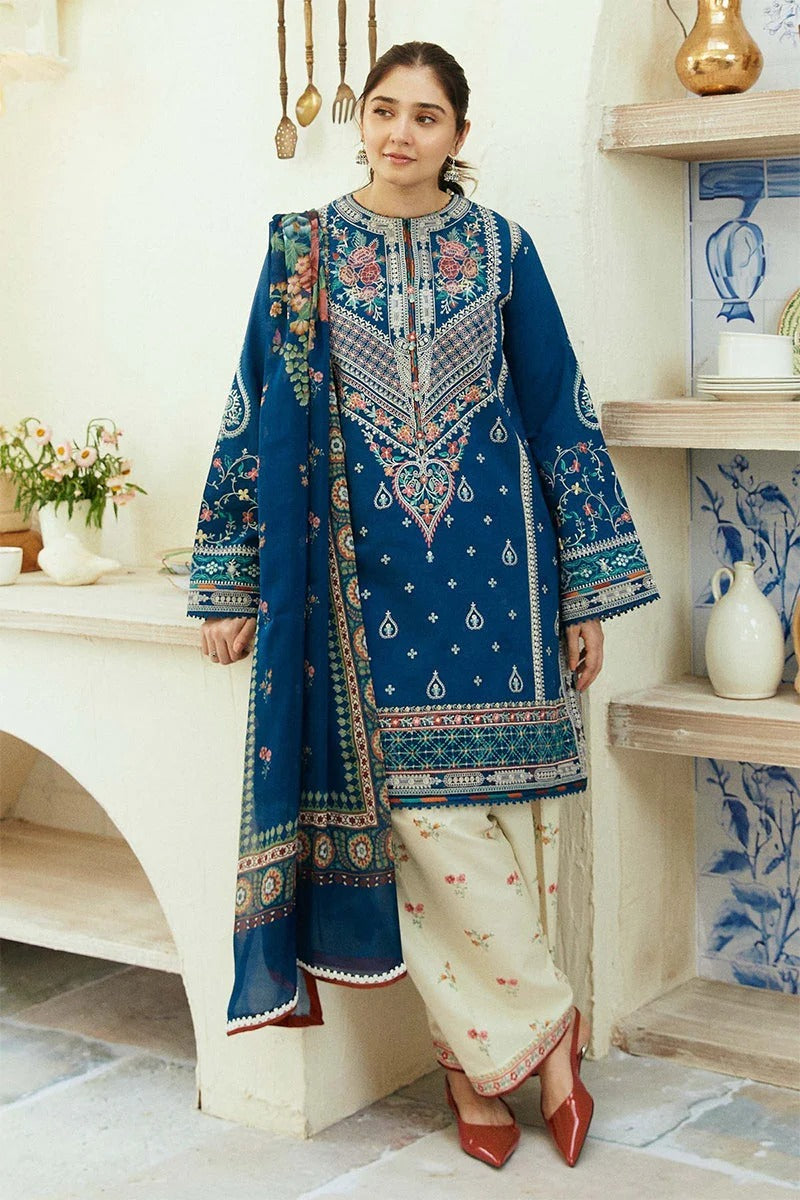 ZARA SHAH JAHAN - 3PC LAWN EMBROIDERED MI-131
