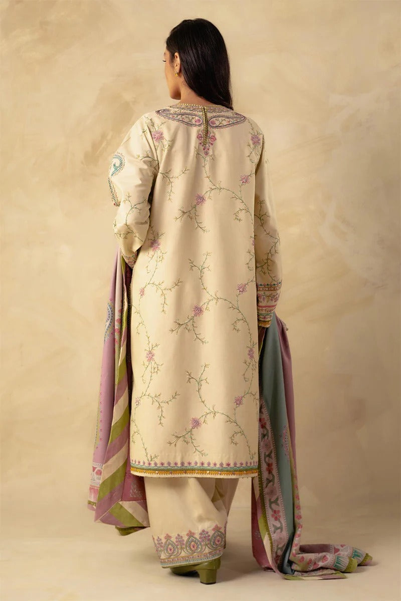 ZARA SHAH JAHAN - 3PC DHANAK EMBROIDERED MI-W81