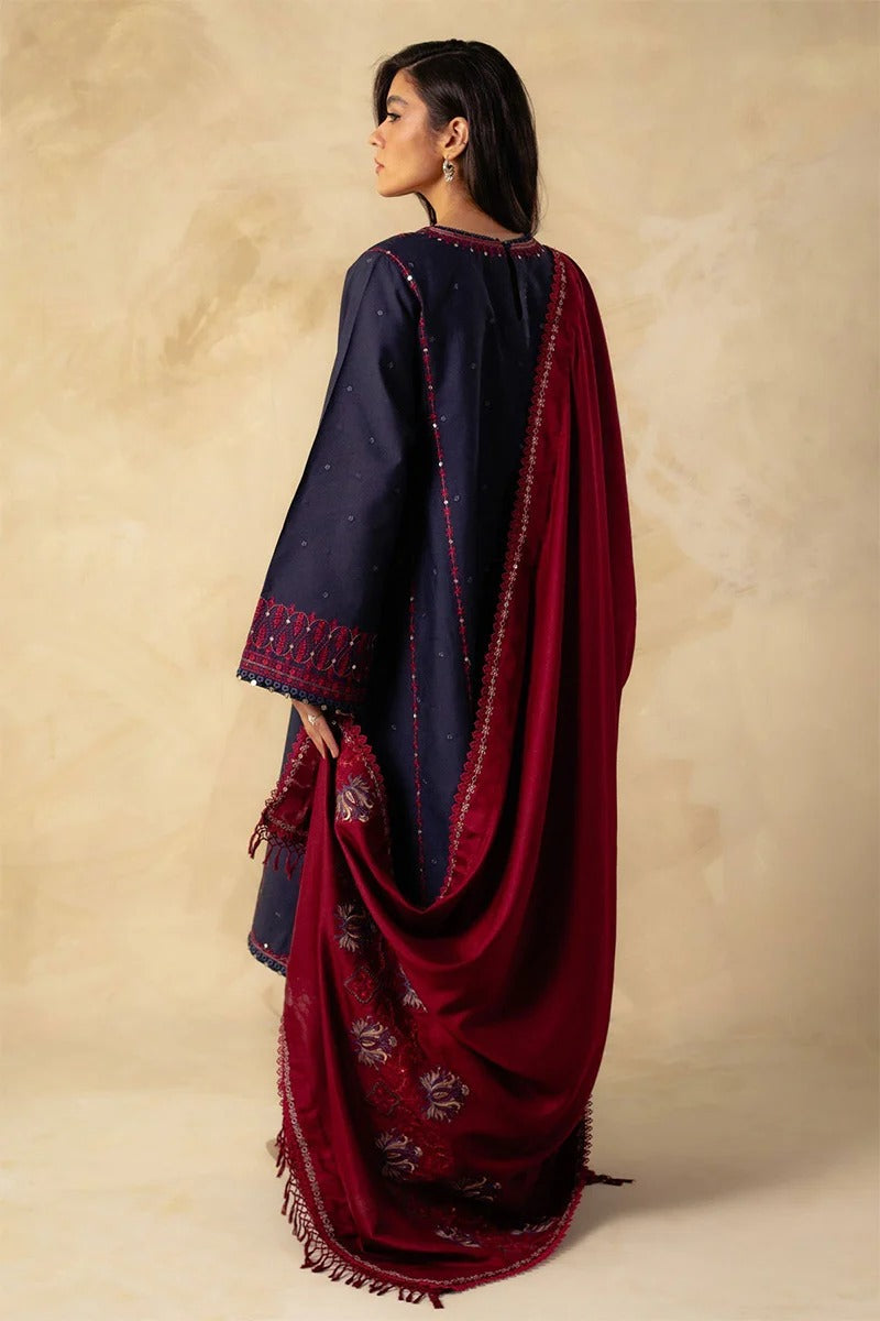 ZARA SHAH JAHAN - 3PC DHANAK EMBROIDERED MI-W80B