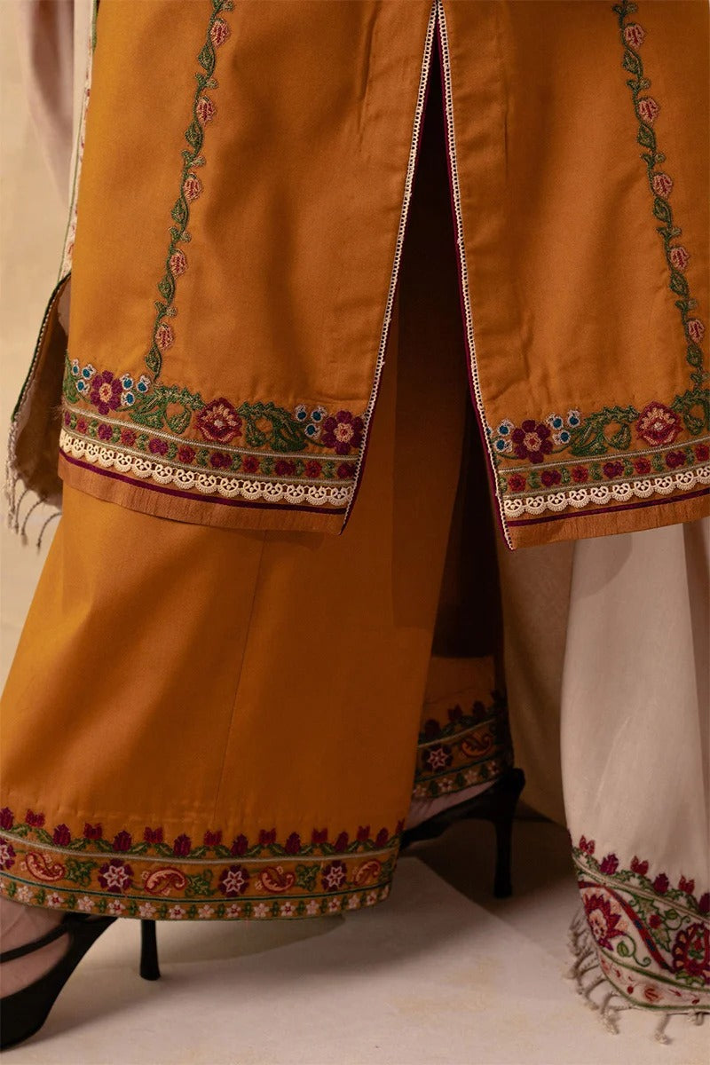 ZARA SHAHJAHAN - 3PC DHANAK EMBROIDERED MI-W78M