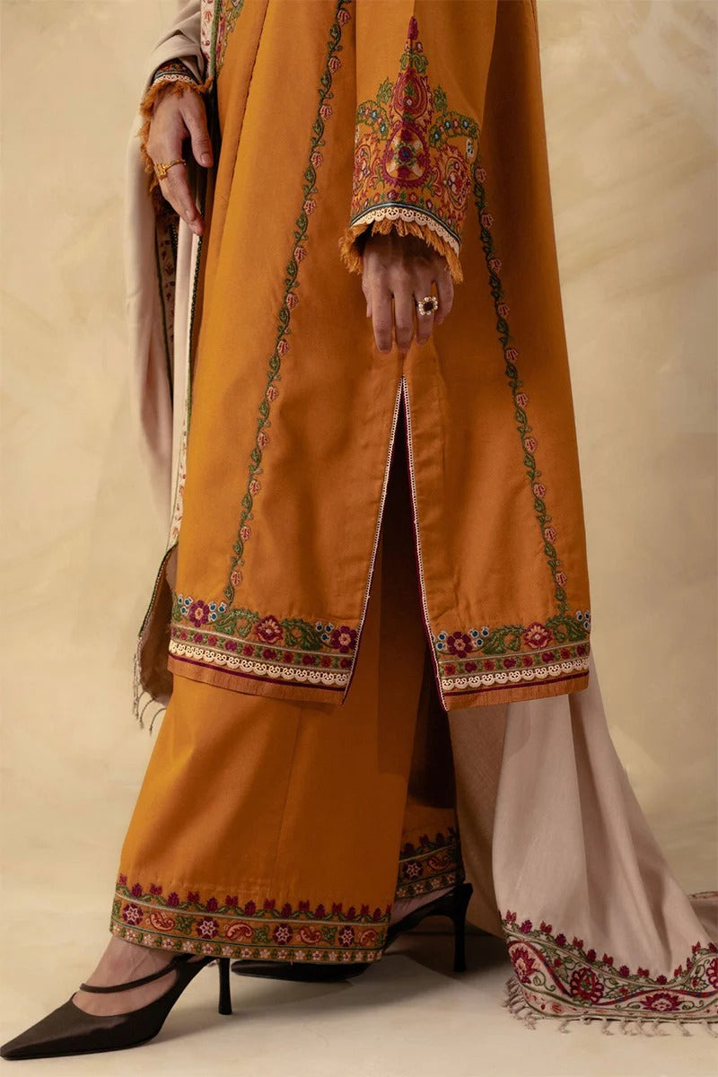ZARA SHAHJAHAN - 3PC DHANAK EMBROIDERED MI-W78M