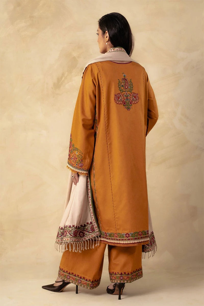 ZARA SHAHJAHAN - 3PC DHANAK EMBROIDERED MI-W78M