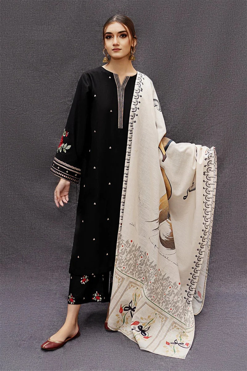 URGE - 3PC DHANAK EMBROIDERED MI-W142