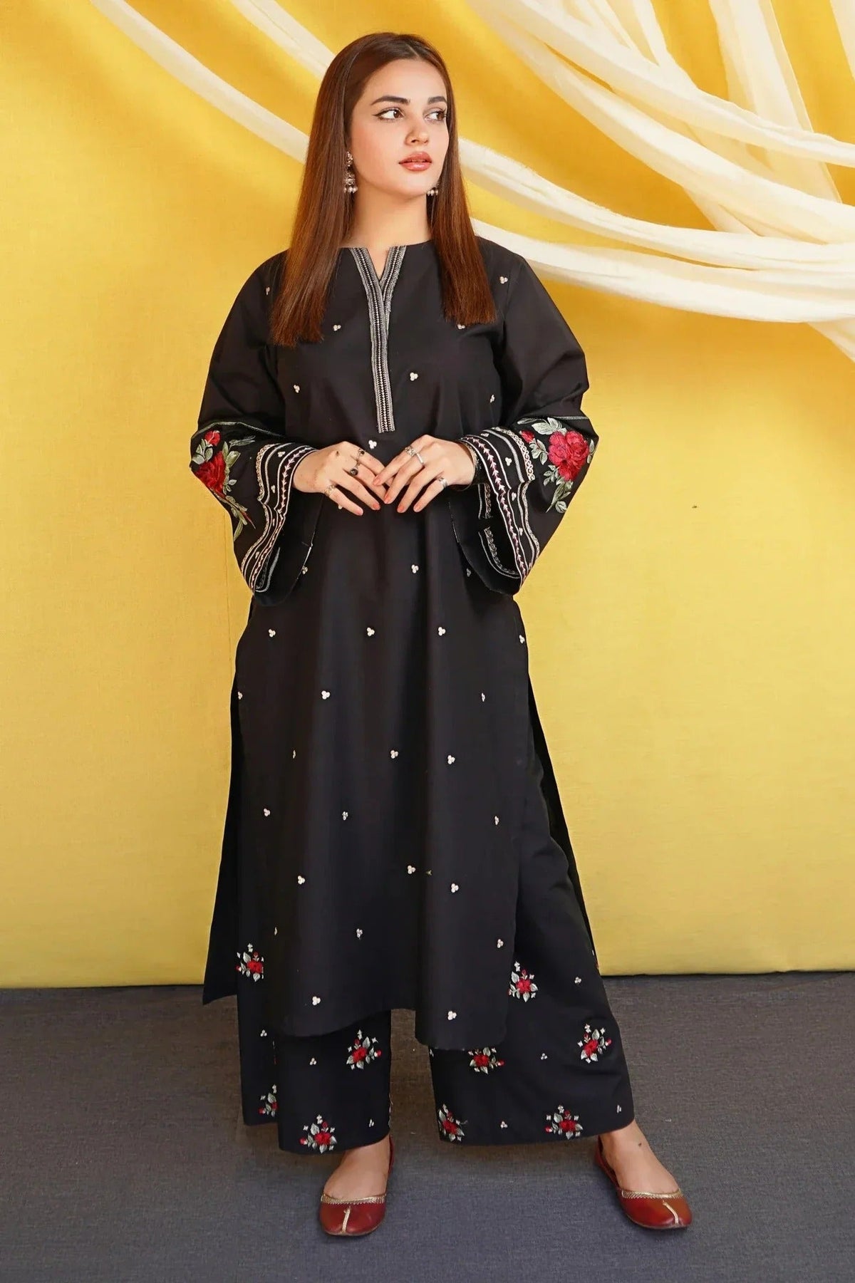 URGE - 2PC DHANAK EMBROIDERED MI-W132