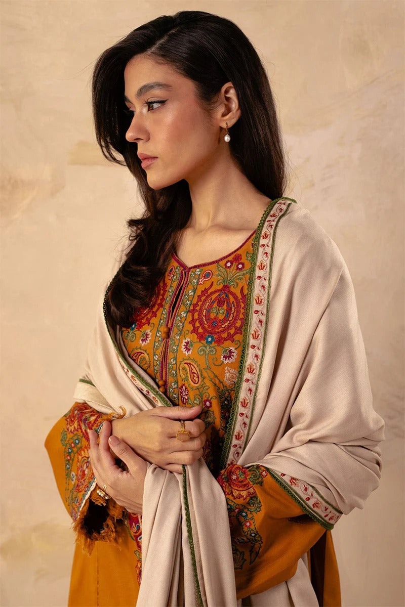ZARA SHAHJAHAN - 3PC DHANAK EMBROIDERED MI-W78M