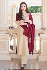 AISLING - 3PC DHANAK EMBROIDERED MI-W72