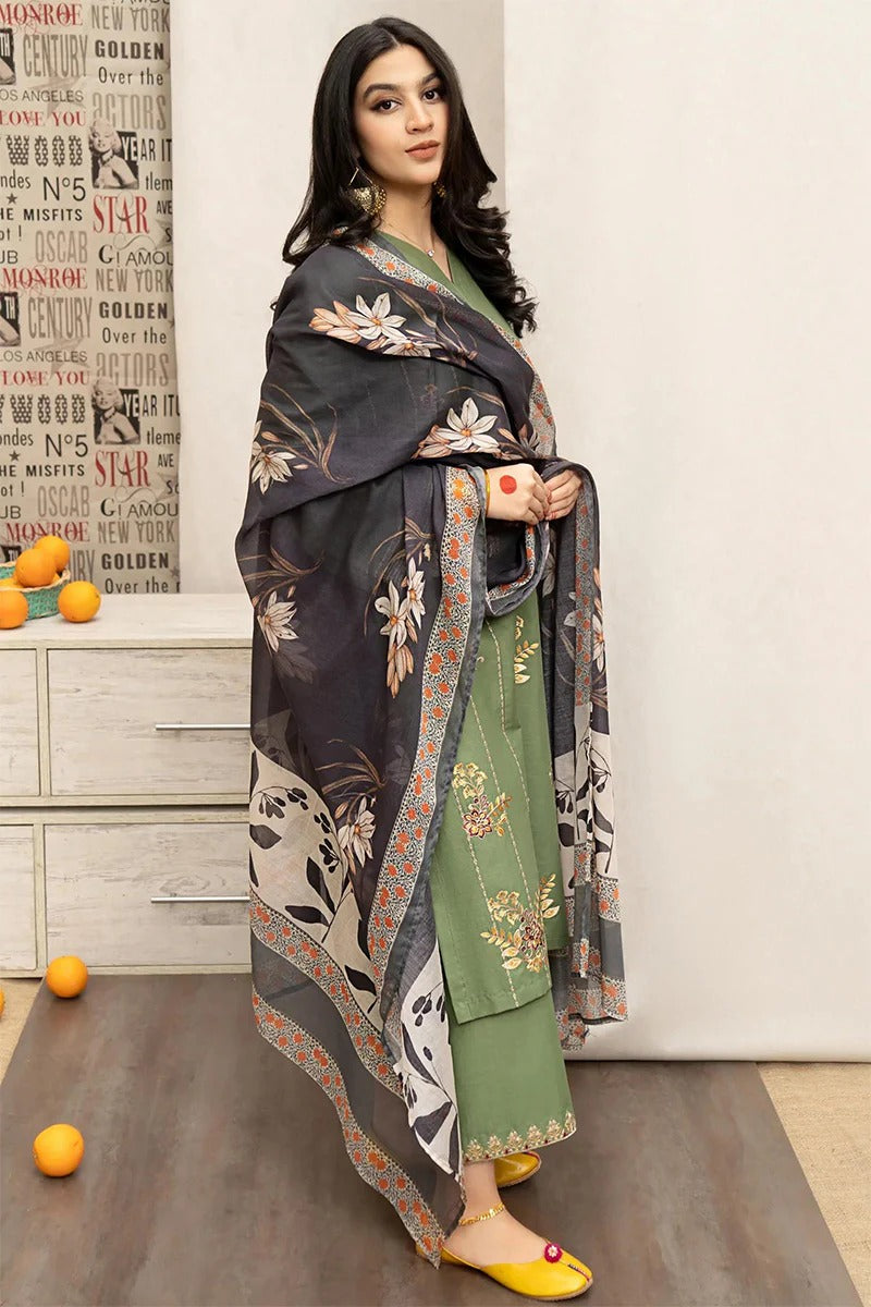 URGE - 3PC DHANAK EMBROIDERED MI-W114
