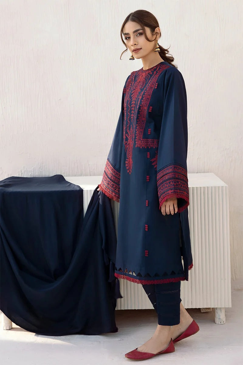 JAZMIN- 3PC DHANAK EMBROIDERED MI-W30