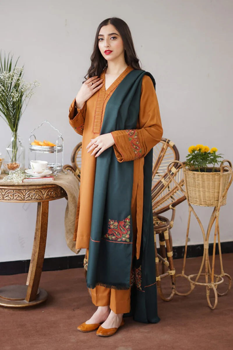 AISLING - 3PC DHANAK EMBROIDERED MI-W09