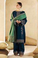 ZARA SHAHJAHAN - 3PC DHANAK EMBROIDERED MI-W77