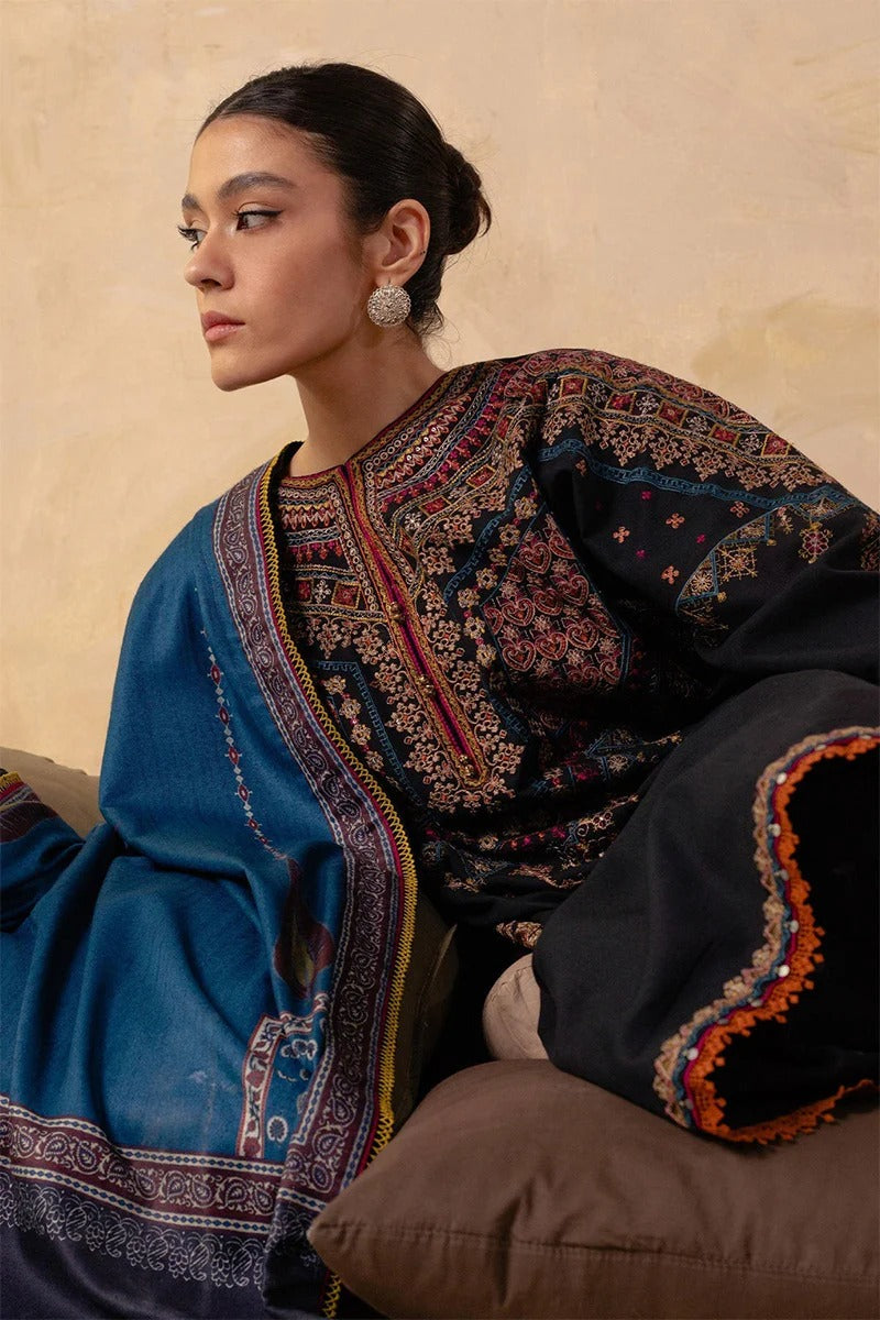 ZARA SHAH JAHAN - 3PC DHANAK EMBROIDERED MI-W143