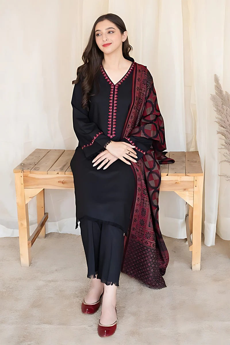 AISLING - 3PC DHANAK EMBROIDERED MI-W145