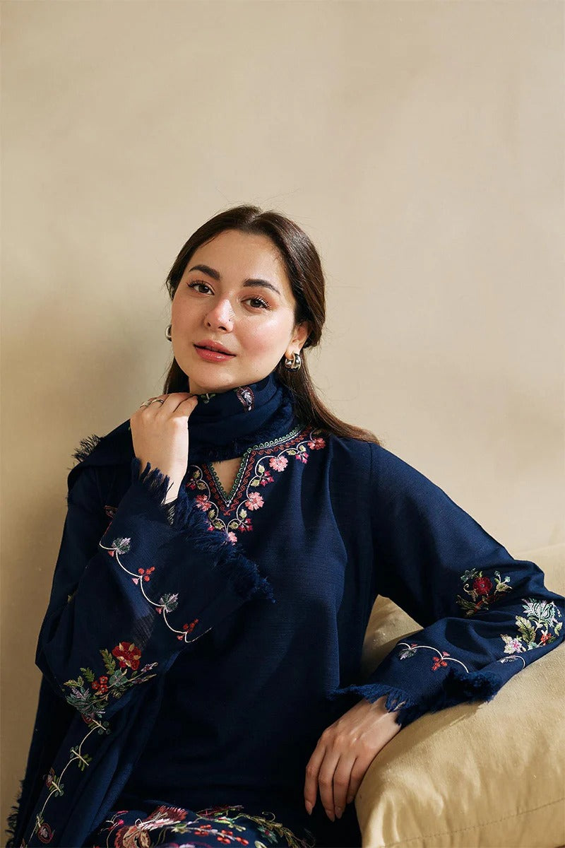 ZARA SHAHJAHAN - 3PC DHANAK EMBROIDERED MI-W79