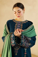 ZARA SHAHJAHAN - 3PC DHANAK EMBROIDERED MI-W77