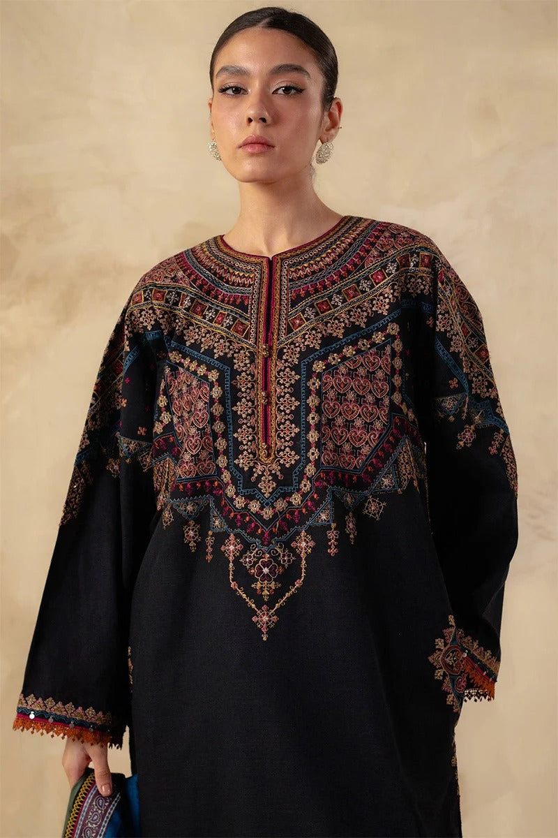 ZARA SHAH JAHAN - 3PC DHANAK EMBROIDERED MI-W143