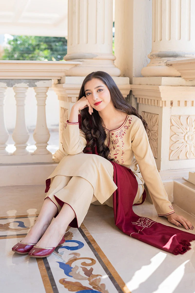AISLING - 3PC DHANAK EMBROIDERED MI-W72