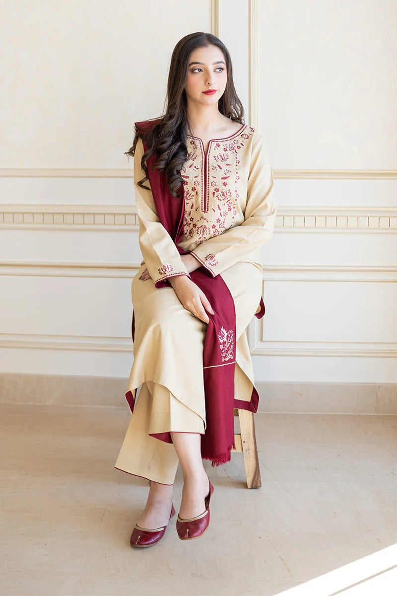 AISLING - 3PC DHANAK EMBROIDERED MI-W72