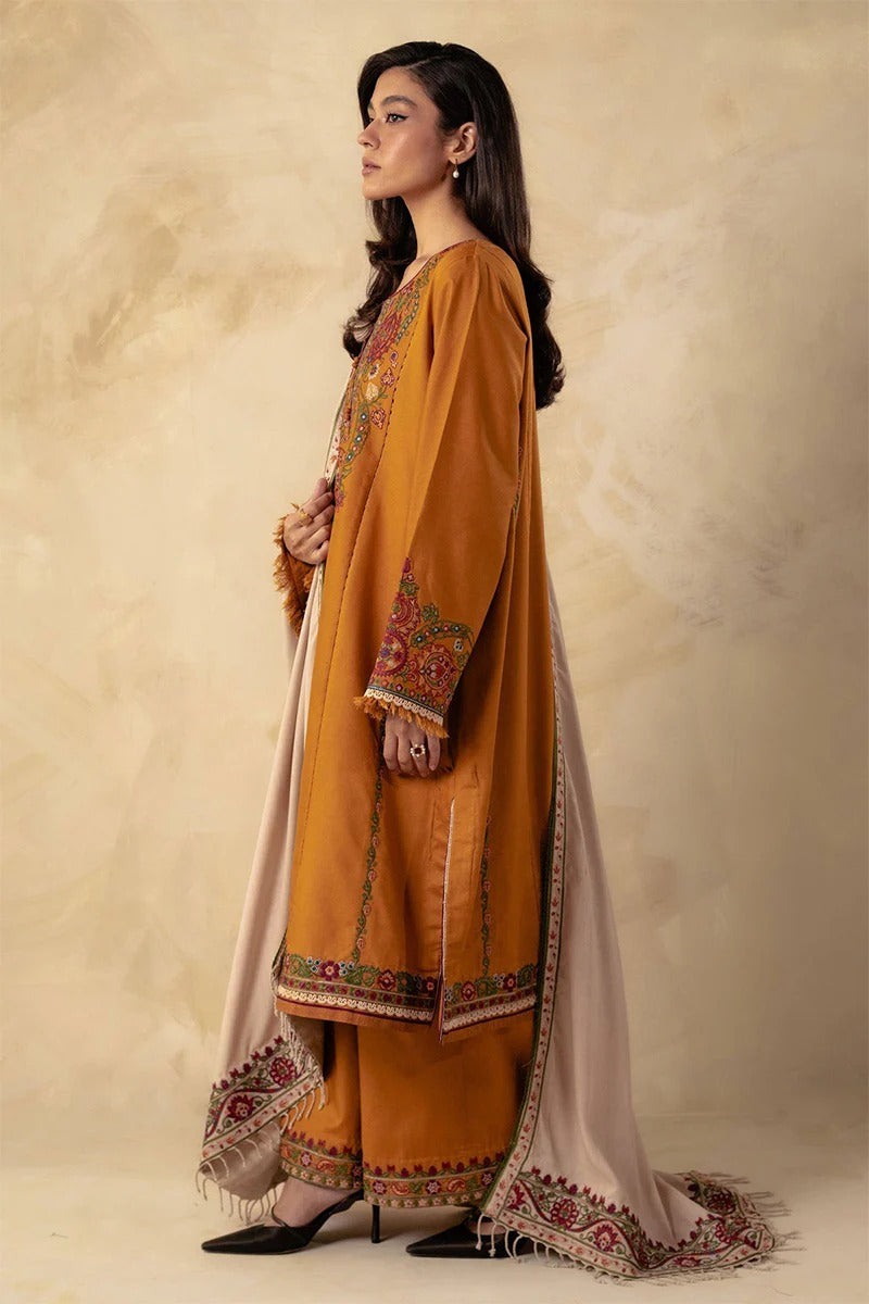 ZARA SHAHJAHAN - 3PC DHANAK EMBROIDERED MI-W78M