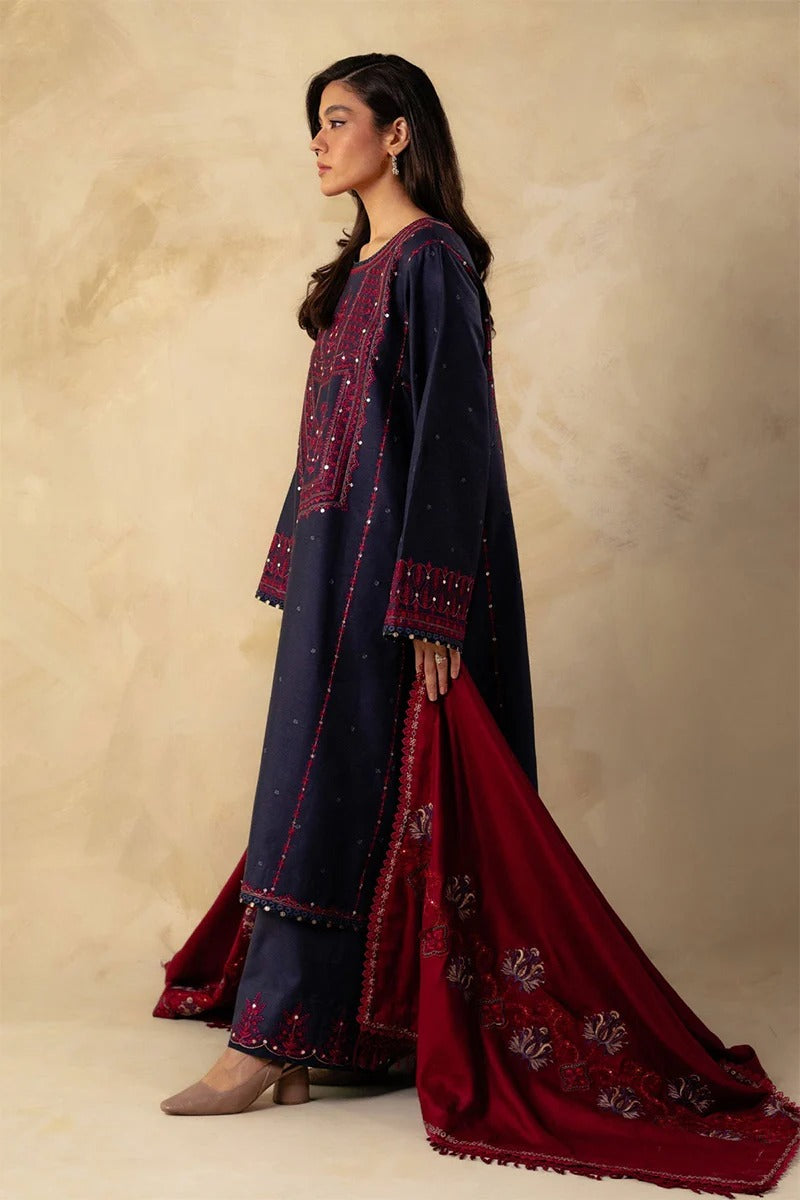 ZARA SHAH JAHAN - 3PC DHANAK EMBROIDERED MI-W80B
