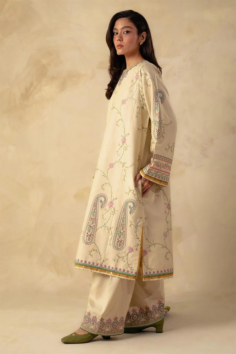 ZARA SHAH JAHAN - 3PC DHANAK EMBROIDERED MI-W81