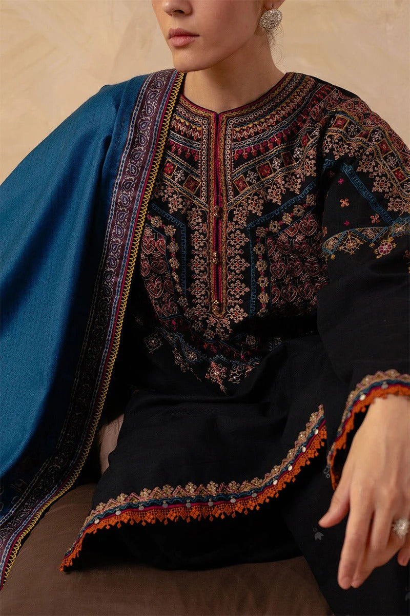 ZARA SHAH JAHAN - 3PC DHANAK EMBROIDERED MI-W143